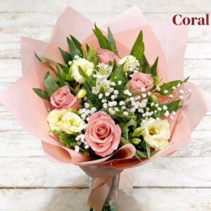 Rosas y lisanthus - Arreglo Floral Florería Coral